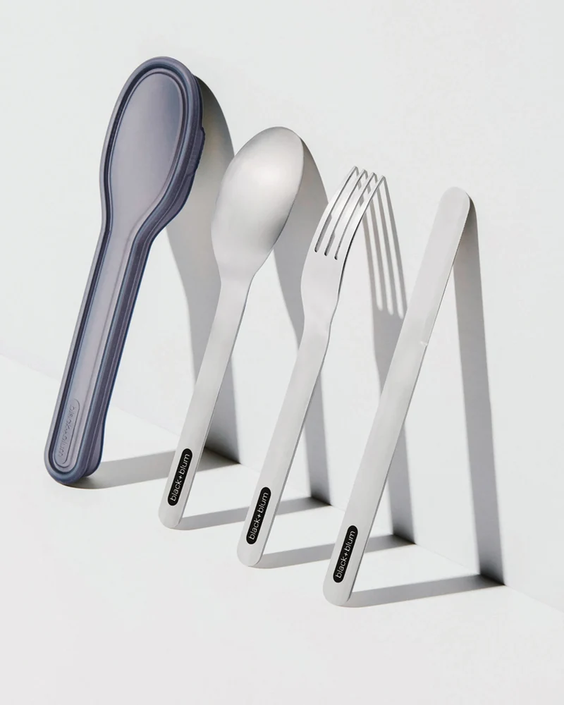 Set de cubiertos Black + Blum acero para personalizar
