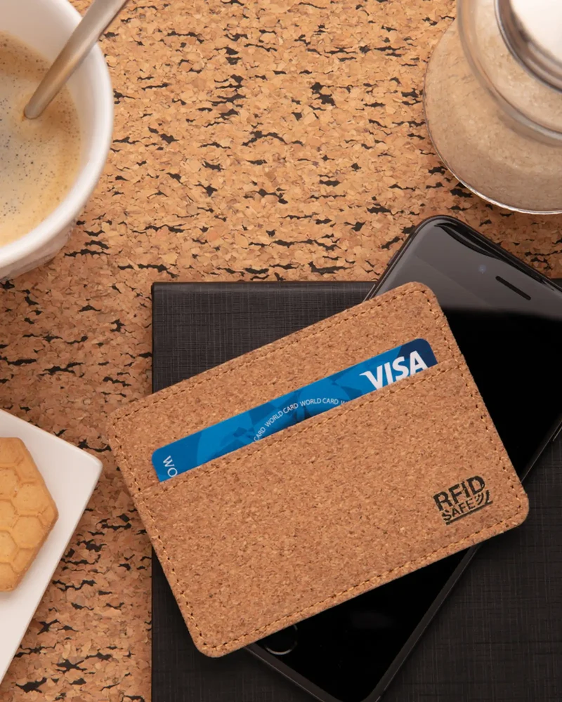 Tarjetero de corcho anti-RFID para personalizar