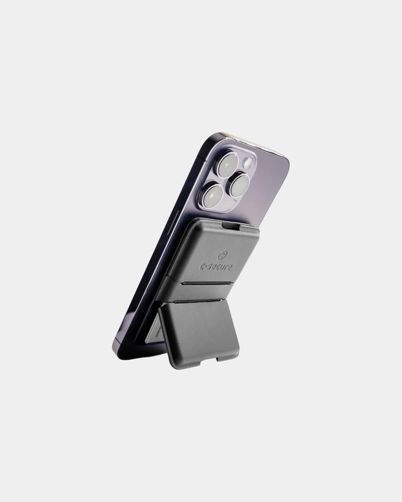 Tarjetero MagSafe cuero PU antiRFID para personalizar