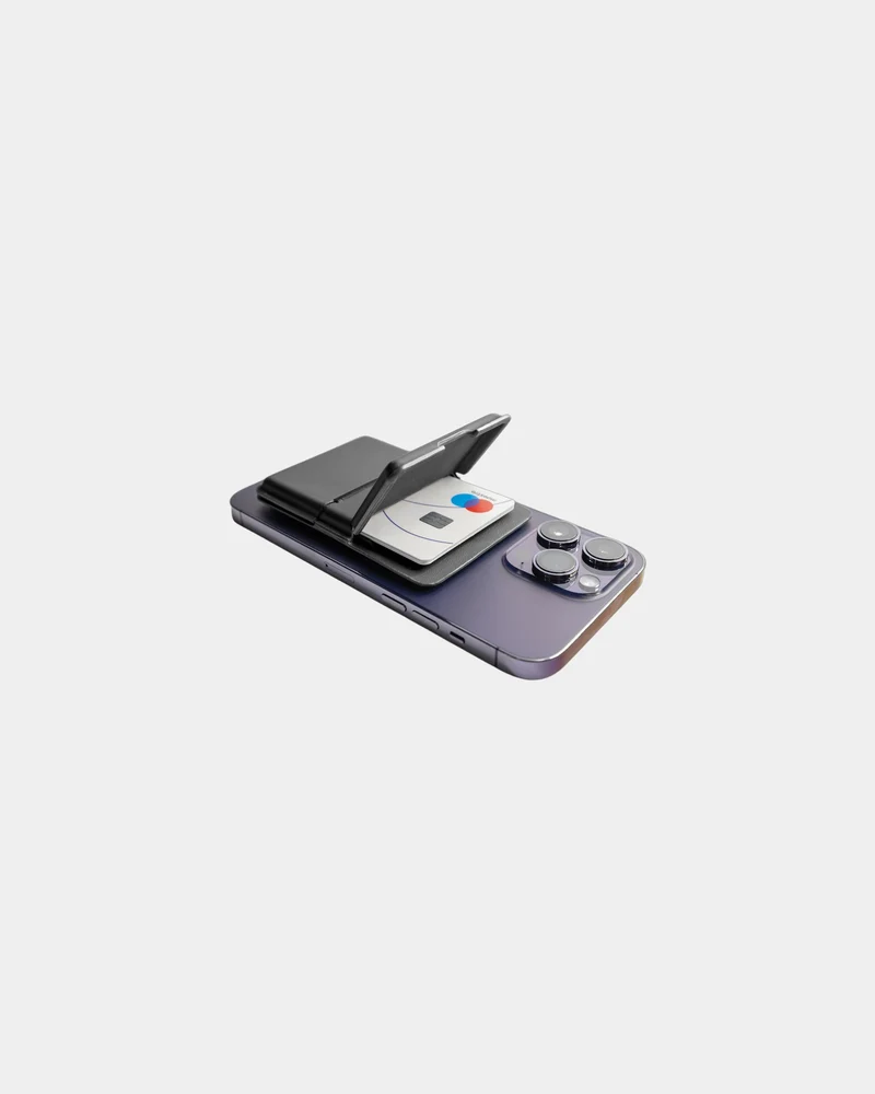 Tarjetero MagSafe cuero PU antiRFID para personalizar