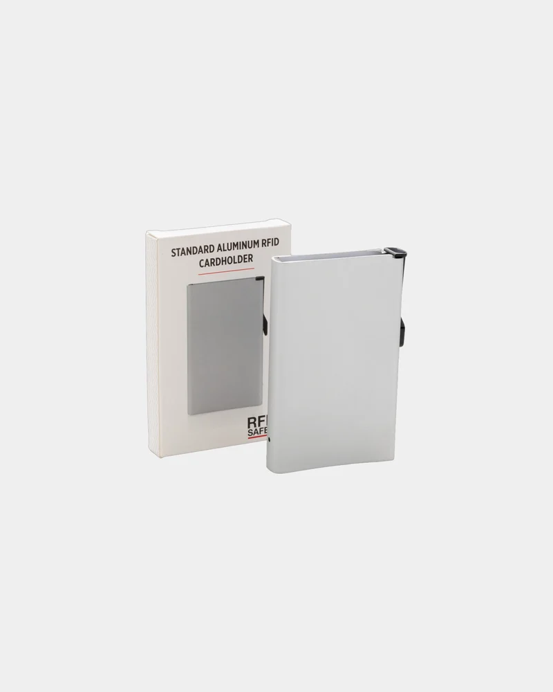 Tarjetero de aluminio antirrobo RFID para personalizar