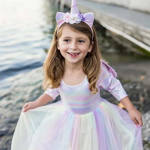 Vestido Unicornio con Alas y Diadema Talla 7-8 Años Great Pretenders