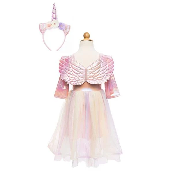 Vestido Unicornio con Alas y Diadema Talla 7-8 Años Great Pretenders